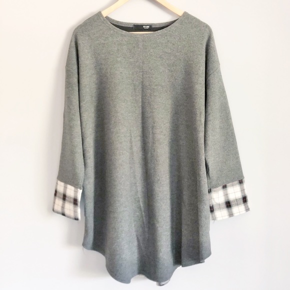 HARE Sweaters - Korean Made •  Mixed Fabric Sweater Dress